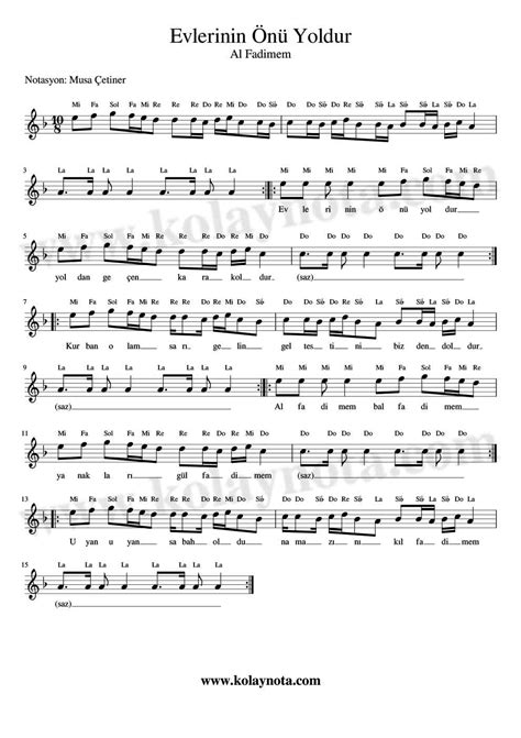 Al Fadimem Do Re Mi Notaları Notalar Net Kolay Nota.