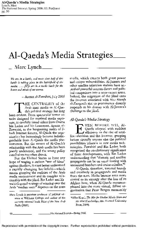 Al Qaeda Media Strategies 1