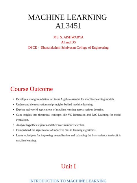 Al3451 machine learning notes. com - Your Success is our Mission AL3451-Machine-Learning-Lecture...