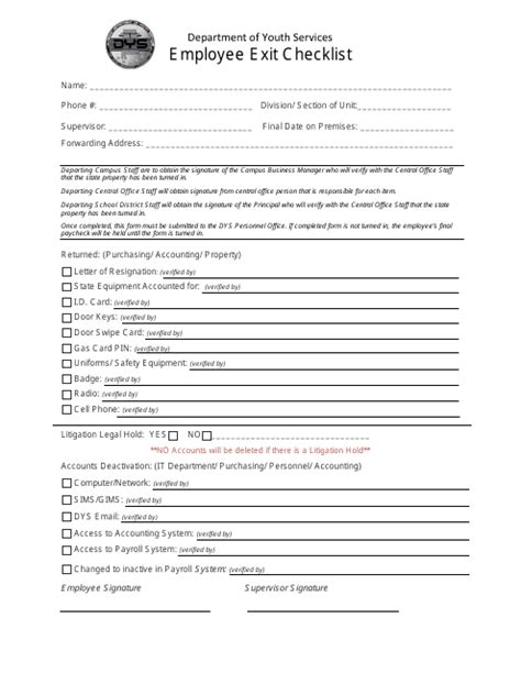 Alabama Employee Exit Checklist Form Download Printable PDF