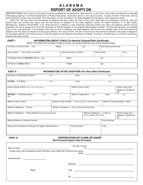 Alabama Form Adoption Fill in & eSign