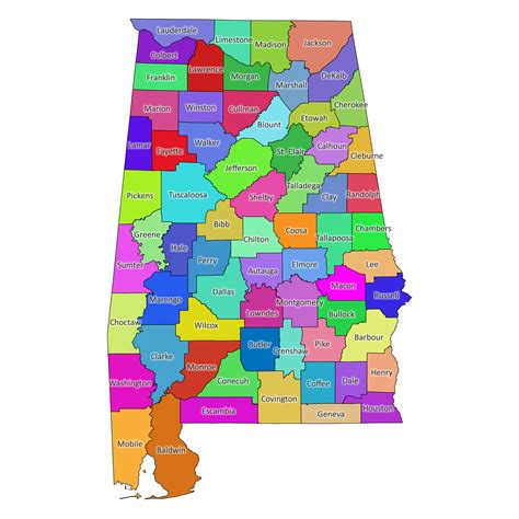 Alabama Labeled Map