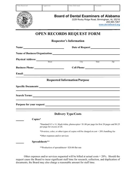 Alabama Open Record Request Form Download Fillable PDF Templateroller