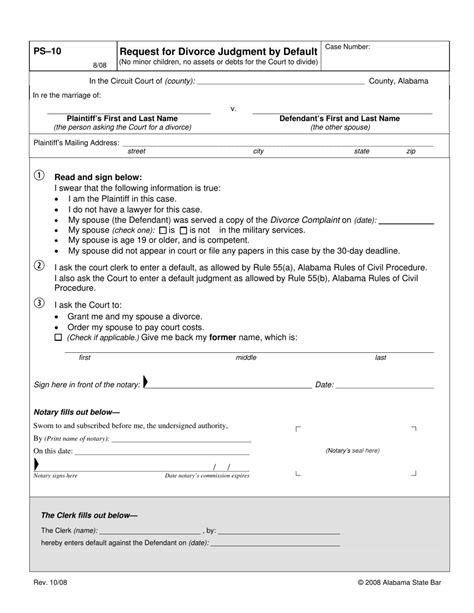 Alabama divorce forms.  Learn how to use the PS-08, PS-10 and PS-21 for...
