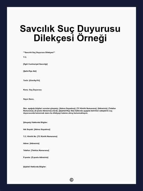 Alacaklısını Zarara Uğratma Suç Duyurusu Dilekçesi.