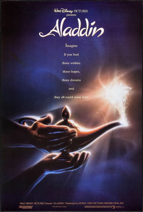 Aladdin 1992 movie. Aladdin AZ Movies. Princess Jasmine grows tired of being forced to remain in the palace, so she sneaks out into the marketplace, in disguise, where she meets street urchin Aladdin ... Aladdin (1992) Imagine if you had three wishes, three hopes, three dreams and they all could come true. Genre: Animation, Family, Adventure, Fantasy, … 