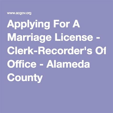 Alameda county clerk office marriage license. .  ...