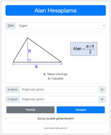 Alan Hesaplama NetHesapla. 