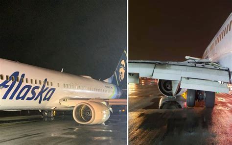 Alaska Airlines plane damaged shortly after landing at John Wayne Airport