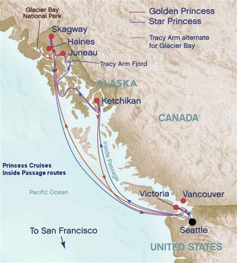 Alaska cruise ports map. 6 days ago · The cruise port is near Canada's southern border. All cruise ships dock near downtown. Port Ketchikan (locode USKTN) is approx 88 mi (140 km) northwest of Prince Rupert (Kaien Island, BC Canada), and approx 235 mi (380 km) southeast of Juneau AK. The town was founded in the late-19th-century as a fishing village and incorporated in 1900. 