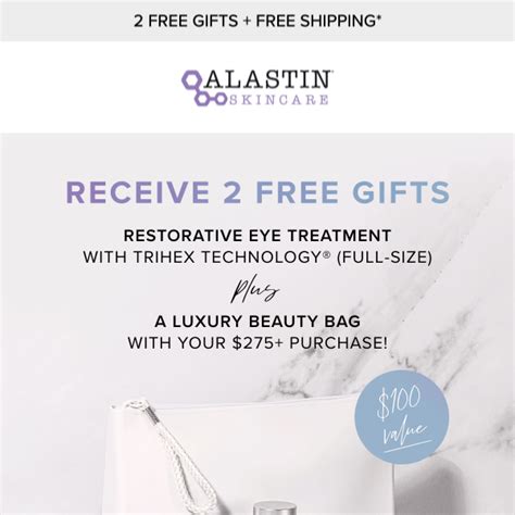 Browse the latest emails from ALASTIN Skincare, including new arrivals, sales, discounts, and coupon codes.. 