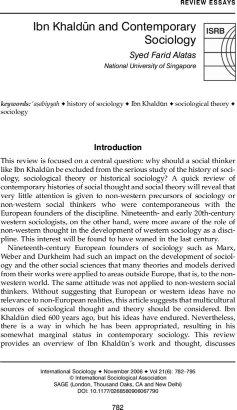 Alatas 2006 Khaldun Sociology of South