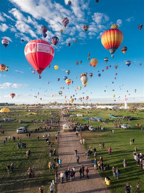 Alb balloon fiesta. Interest in ballooning took off from there and today, hot air balloon festivals take place across the country, including Albuquerque, where today's sunrise image was taken. Every year, hundreds of thousands of people attend the nine-day Albuquerque International Balloon Fiesta—the largest hot air balloon festival in the world—to see … 