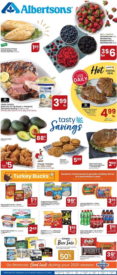 On this page you'll get the latest Albertsons Weekly Specials Ad 10/11/23, don't forget to save and print the weekly ad. Also, save with the latest deals from the Albertsons Circular October 11 - 17, 2023. Don't forget to check the Big Book of Savings specials and seasonal favorites to save more your money.. 