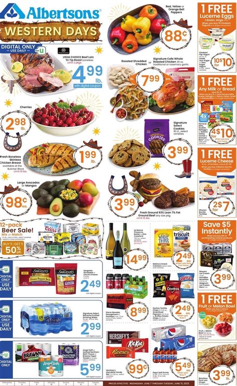 Take a look Albertsons Weekly Ad In El Paso Tx preview for May 31 – June 6, 2023. The latest sale from albertsons ad el paso (9/27/23 – 10/3/23) can help you to save your money with the regular shopping items like Honeyccrisp Apples prices 1.48lb, Fresh Boneless Skinless Chicken Breast prices 1.98lb, Chicken Tenders prices 6.99lb, Organic …. 