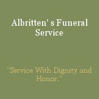 Albritten funeral service.  Join our mailing list info@albrittensfunera...