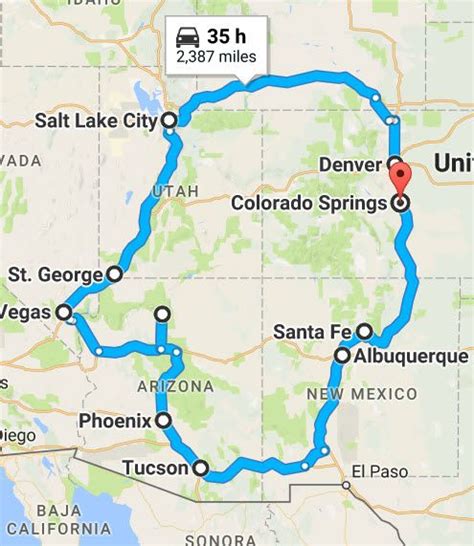  The total driving distance from Albuquerque, NM to Colorado Springs, CO is 379 miles or 610 kilometers. Each person would then have to drive about 190 miles to meet in the middle. It will take about 2 hours and 44 minutes for each driver to arrive at the meeting point. For a flight, the straight line geographic midpoint coordinates are 36° 57 ... . 