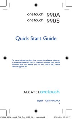 Alcatel one touch 990 user guide. - Automatic filling and capping machine user manual.