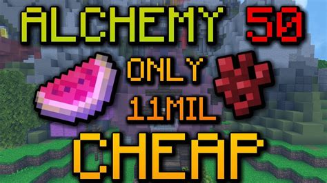 Alchemy skyblock. 25. Jun 5, 2021. #2. Brew speed 5 potions with enchanted sugarcane with a sheep equipped so you can level it up and sell back for profit. Put enchanted glowstone into the speed potions too so they turn into speed 7 pots and you can sell it back to the npc for more money than the cost of the glowstone. If putting in these ingredients in manually ... 