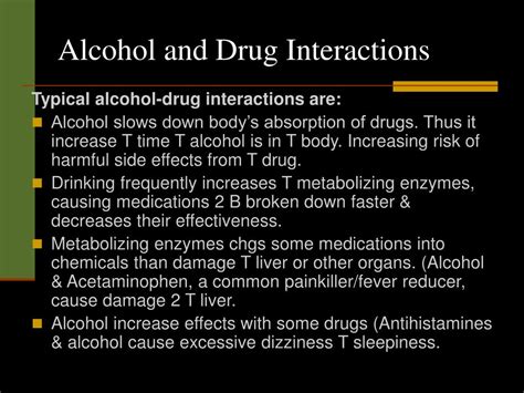 Alcohol Interaction With Drugs