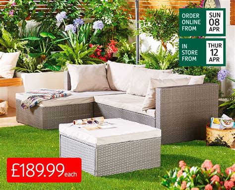 100% Polyester. Pack Size: 2. Product Type: Garden Seating. These extra comfortable Tiled Outdoor Seat Pads 2 Pack are a super easy way to make sure everyone is comfortable on afternoons and evenings spent in the garden. Perfect for popping on your garden chairs for that extra layer of comfort, these lovely seat pads add a super stylish .... Aldi outdoor furniture 2023
