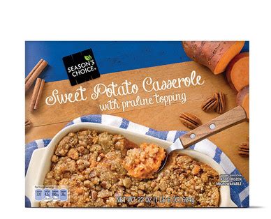 Aldi sweet potato casserole. Aldi offers the Priano Mini Italian Meat and Cheese Tray, which costs just $2.99 for 2.5 ounces. ... A sweet potato casserole with praline topping from Season’s Choice is a delectable side dish ... 