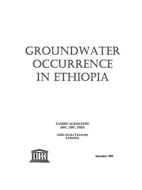 Alemayehu Book 2006 Ethiopia Groundwater Occurrence Hydrogeological Water Quality Aquifer