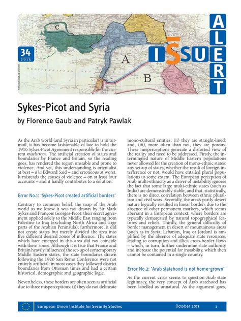 Alert 34 Sykes Picot and Syria