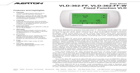 Alerton visuallogic display vld user manual. - The green action guide a manual for planning and managing environmental improvement projects.