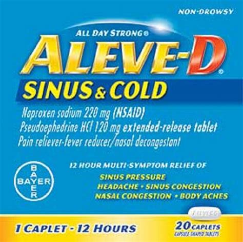 Aleve-D All Day Strong Sinus & Cold Caplets, 20 Count