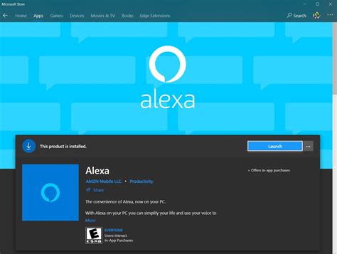Now, you can just say "Alexa" and start speaking on any PC. To get Alexa for Windows 10, install the Alexa app from the Store. Launch it and go through the setup process to sign in with your Amazon account. Give Alexa access to your microphone when prompted. Finally, you'll be asked to enable hands-free mode.