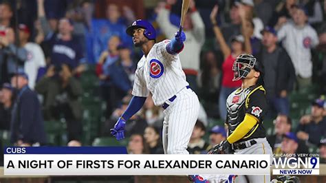 Alexander Canario has a trio of firsts in Cubs' blowout win