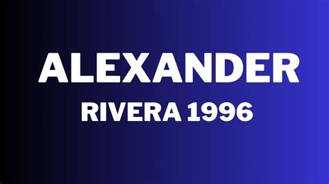 Alexander rivera 1996. PHILADELPHIA—Alexander Rivera, a/k/a “Reds,” 29, and his wife, Ileana Vidal, a/k/a “Diana,” 25, both of Philadelphia, were convicted late yesterday of all charges against them stemming from a drug conspiracy involving the Alexander Rivera Narcotics Distribution Organization (“ARDO”), announced United States Attorney Zane David Memeger. 