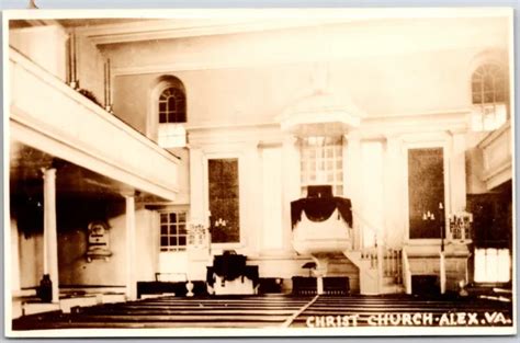 Alexandria Virginia Christ Church Interior View RPPC Real Photo