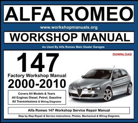 Alfa romeo 147 2000 2010 service repair workshop manual. - Honda xl1000v varadero service repair manual 1998 2008.