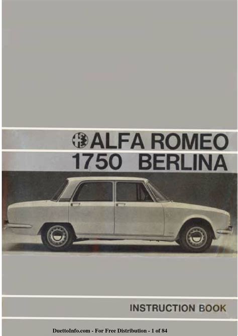 Alfa romeo berlina 1750 parts manual. - 2006 c6 corvette manuale del proprietario.