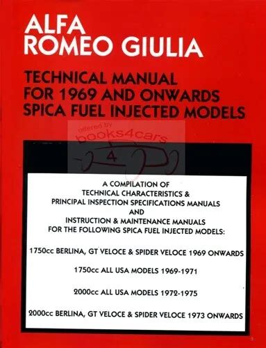 Alfa romeo spica fuel injection shop manual. - Moto guzzi v11 sport motorrad service reparaturanleitung.
