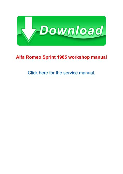 Alfa romeo sprint 1985 workshop manual. - Lincoln electric weld pak 100 manual.