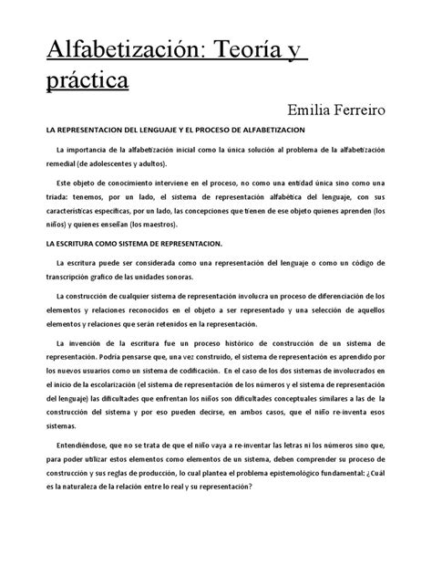 Alfabetizacion Teoria y Practica pdf