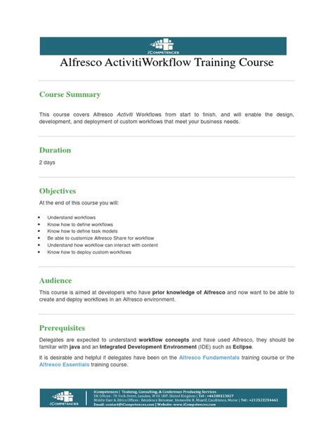 Alfresco Activiti Workflow Training Course 1