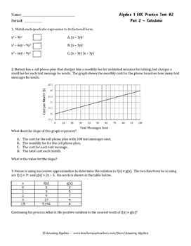 Algebra 1 EOC Practice Test Questions and Answers Quiz & Trivia
