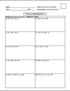 Algebra Unit 2: Equations and Inequalities 20 Q. 8th - 10th Unit 3 Review: Expressions, Equations, and Inequalities 19 Q. ... Equations and Inequalities worksheets are essential tools for teachers to help their students master the fundamental concepts in math. These worksheets provide a variety of problems that cover different aspects of .... 