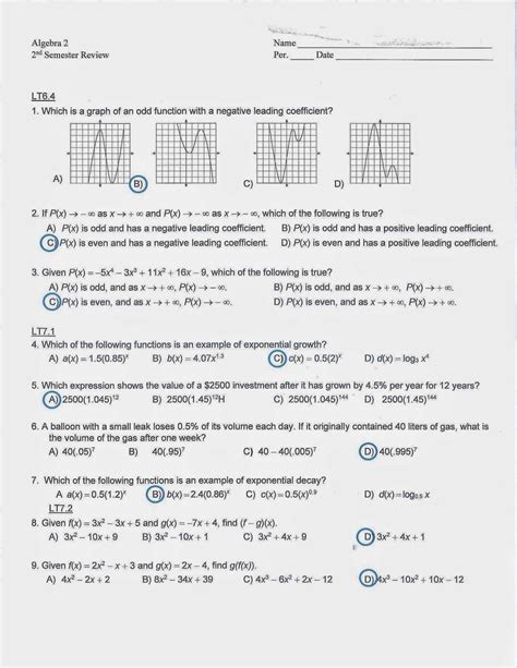 Algebra 2 Final Exam Answers Islero Guide Answer for Assignment