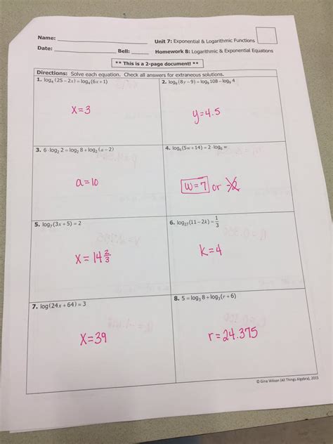 Algebra 2 Unit 3 Answer Key 24+ Pages Answer in Google Sheet [810kb] Updated 2021 Presley
