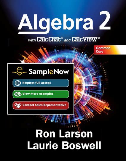 Find solutions and answers to the 1st edition of Big Ideas Math: Algebra 2 A Common …. 