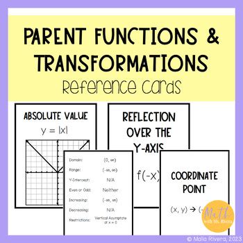 Algebra 2 parent functions and transformations.  Preview Graphing and Descr...
