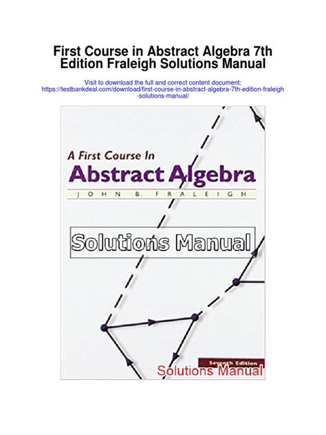 Algebra 7th john fraleigh solutions manual. - Erinnerungen aus den jahren 1837, 1838 und 1839..