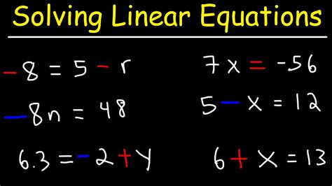 Algebra And Linear Equations