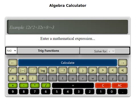 Algebra Calculator