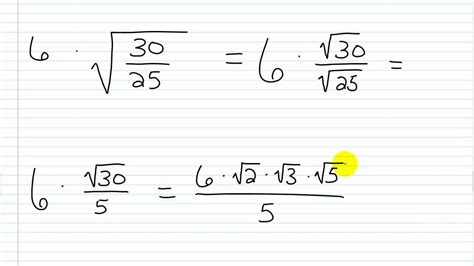 Algebra I Help Simplifying Radicals II Quotient Rule for Radicals